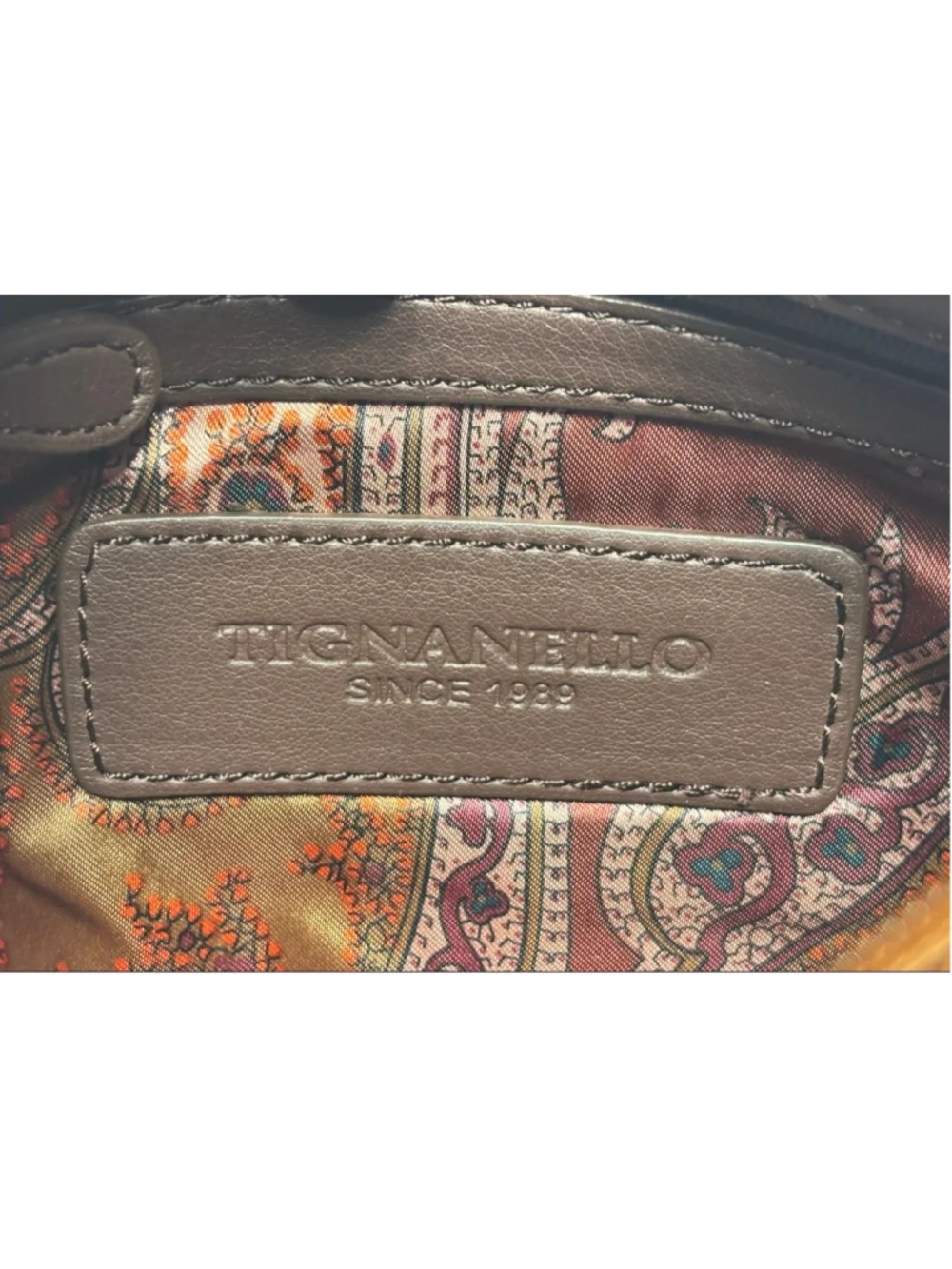 Y2K Tignanello Croc Embossed Tan & Brown Leather Crossbody Organize Fair Conditi